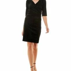 Flash Sale ⌛ women Nicole Miller Elbow Sleeve Foil Printed Velvet Mini 👗 Dress ✨