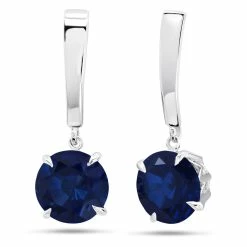 Best deal 💯 Nicole Miller 👩 women Sterling Silver with 8mm Round Cut Gemstone Dangle Drop Earrings 👍 -Hot Sale Nicole Miller Store 43a78a148a034ea395033c6465b299fd 1080x