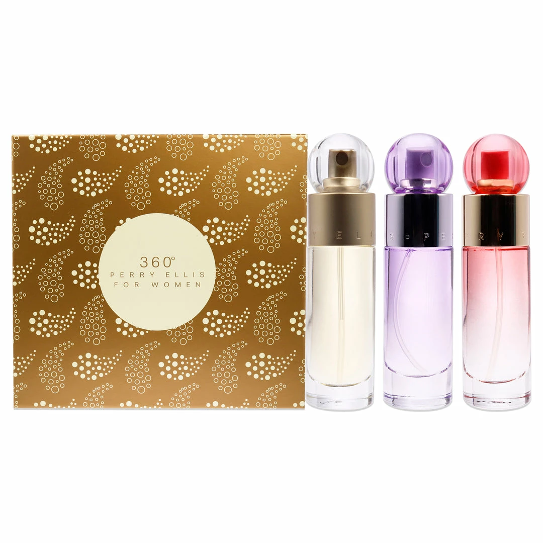 Best Pirce 😀 360 by Perry Ellis for 👩 Women - 3 Pc Gift Set 1oz EDT Spray, 1oz Coral EDP Spray, 1oz Purple EDP Spray ⭐ 3 Best Pirce 😀 360 by Perry Ellis for 👩 Women - 3 Pc Gift Set 1oz EDT Spray, 1oz Coral EDP Spray, 1oz Purple EDP Spray ⭐