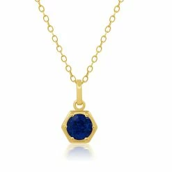 New 🥰 Nicole Miller 👩 women 14k Yellow Gold Overlay over Sterling Silver Round Gemstone Hexagon Pendant Necklace on 18 Inch Chain 🔥 -Hot Sale Nicole Miller Store 4b0552b81505426eba19141bcce1efe2 6bb85fea fc41 4006 abba 816105e7d404 1080x
