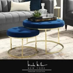 Discount 🛒 Nicole Miller Keanu Cocktail Ottoman 👏