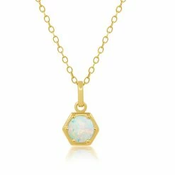 New 🥰 Nicole Miller 👩 women 14k Yellow Gold Overlay over Sterling Silver Round Gemstone Hexagon Pendant Necklace on 18 Inch Chain 🔥 -Hot Sale Nicole Miller Store 4fbb56a7422441febcebcc1be14a51c4 9d0afe15 37fd 4bf8 917b 8cff9a6278fb 1080x
