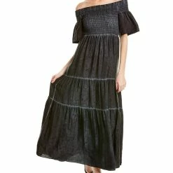 Deals โญ women Nicole Miller Jacquard Garment-Dyed Silk-Blend Maxi ๐ Dress ๐ฏ