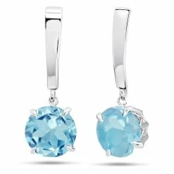 Best deal 💯 Nicole Miller 👩 women Sterling Silver with 8mm Round Cut Gemstone Dangle Drop Earrings 👍 -Hot Sale Nicole Miller Store 859f13a1257041699c341703ecfa3fac 1080x