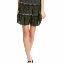 Best Pirce 👍 women Nicole Miller Jacquard Garment-Dyed Silk-Blend Mini 👗 Skirt 🎉
