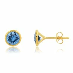 Brand new 😀 Nicole Miller 👩 women 14k Yellow Gold Plated Round Cut 6mm Gemstone Bezel Set Stud Earrings with Push Backs 👏 -Hot Sale Nicole Miller Store c135a8dcb6f044b88c8ddd67b2f2f6cc 1080x