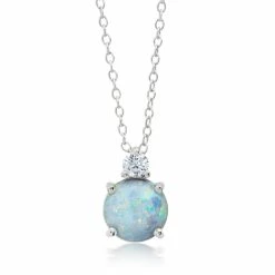 Best reviews of ⌛ Nicole Miller 👩 women Platinum Overlay over Sterling Silver Round Gemstone Pendant Necklace with CZ Accents on 18 Inch Adjustable Chain 👍 -Hot Sale Nicole Miller Store cca7b6d7f2ee4c95a430f5d370637a46 1080x