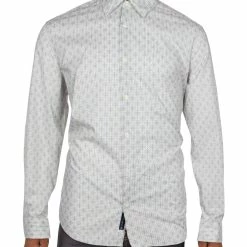 Best Pirce 💯 Perry Ellis Mens Printed Point Collar Button-Down 👕 Shirt 😀