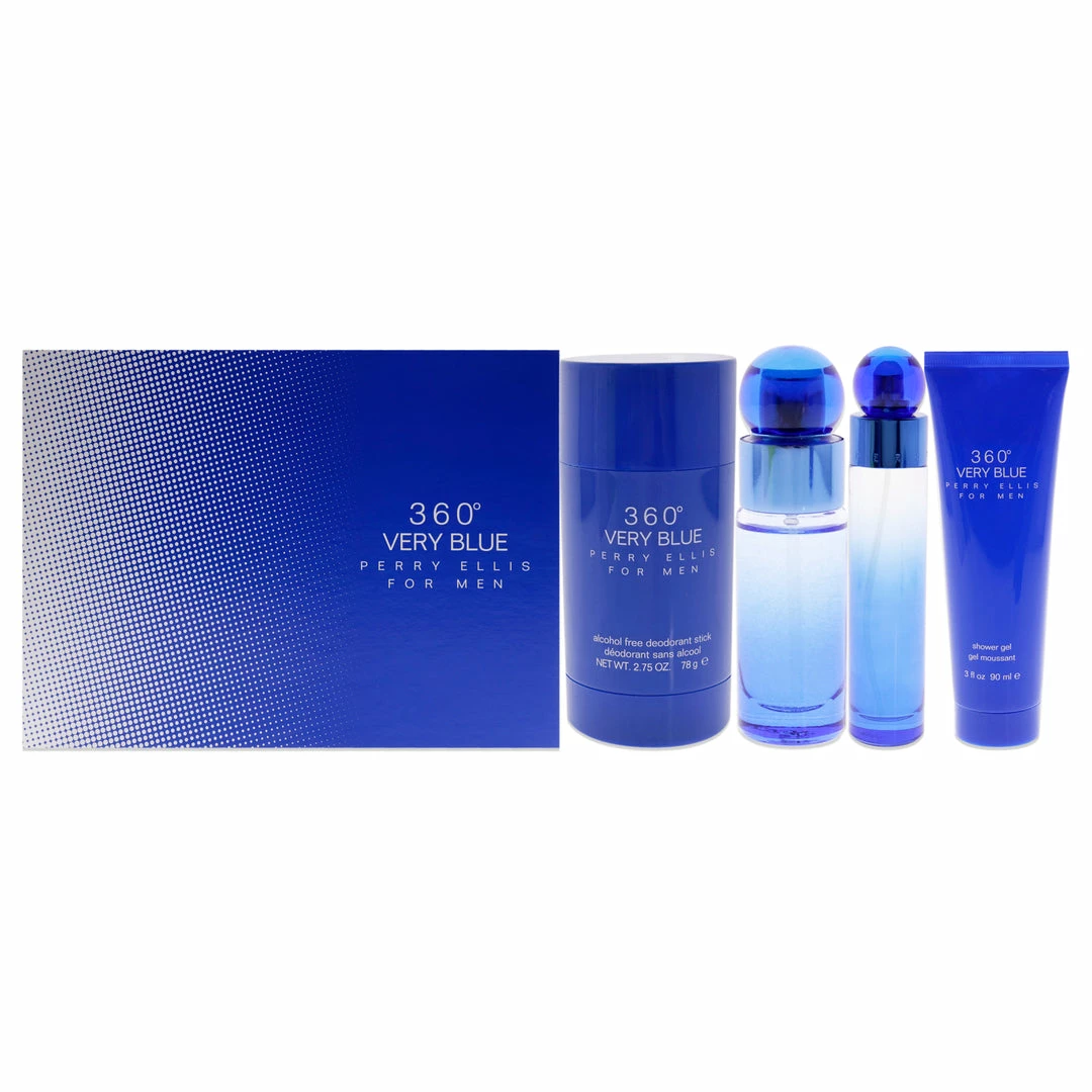 Brand new 🥰 360 Very Blue by Perry Ellis for Men - 4 Pc Gift Set 3.4oz EDT Spray, 7.5ml EDT Spray, 2.75oz Deodorant Stick Plus, 3oz Shower Gel 🌟 3 Brand new 🥰 360 Very Blue by Perry Ellis for Men - 4 Pc Gift Set 3.4oz EDT Spray, 7.5ml EDT Spray, 2.75oz Deodorant Stick Plus, 3oz Shower Gel 🌟